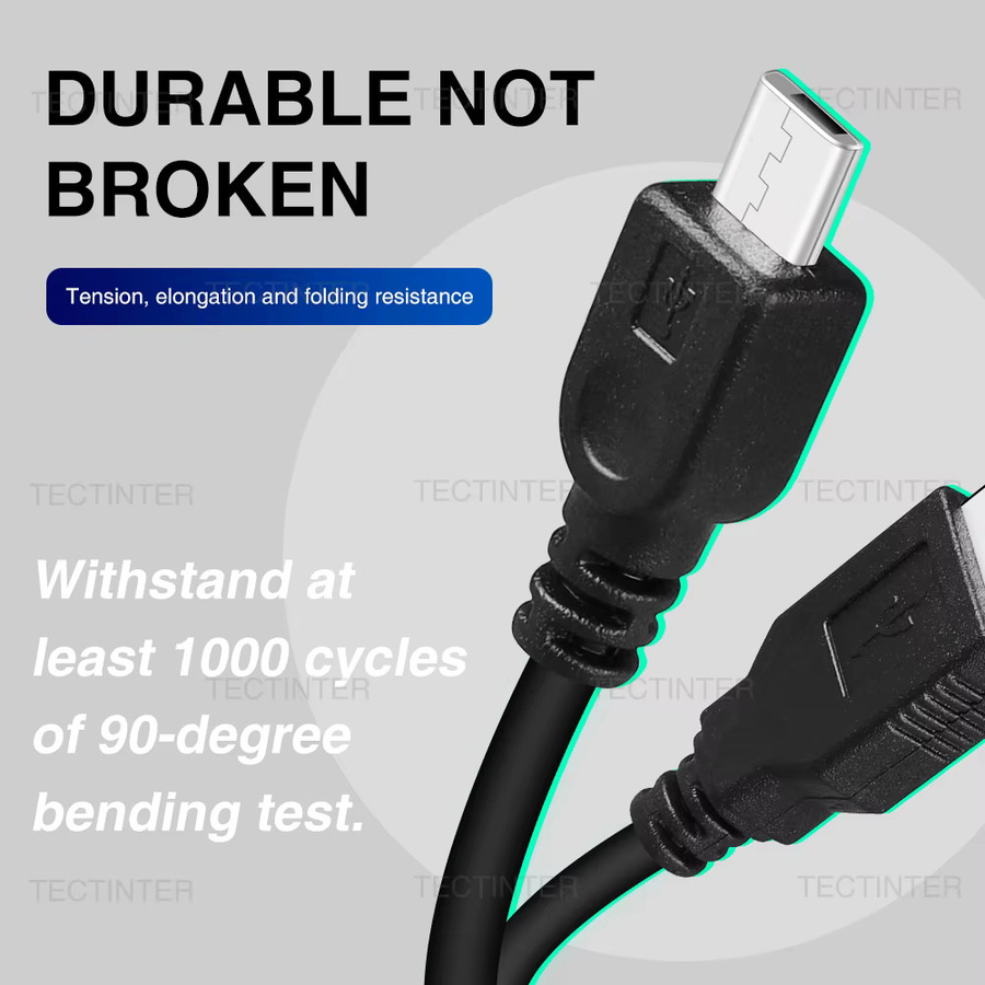 TECTINTER Micro-USB Ladekabel für PS4 und Xbox One Controller sowie Smartphones, Schwarz, Länge: 1,8 m - Bild 2