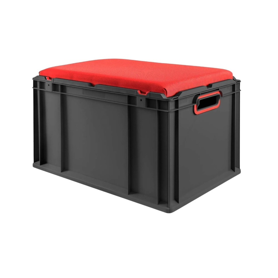 PROREGAL Eurobox Nextgen Seat Box Sitzbox Rot Schwarz H x B x T: 36,5 x 40 x 60 cm - Bild 2