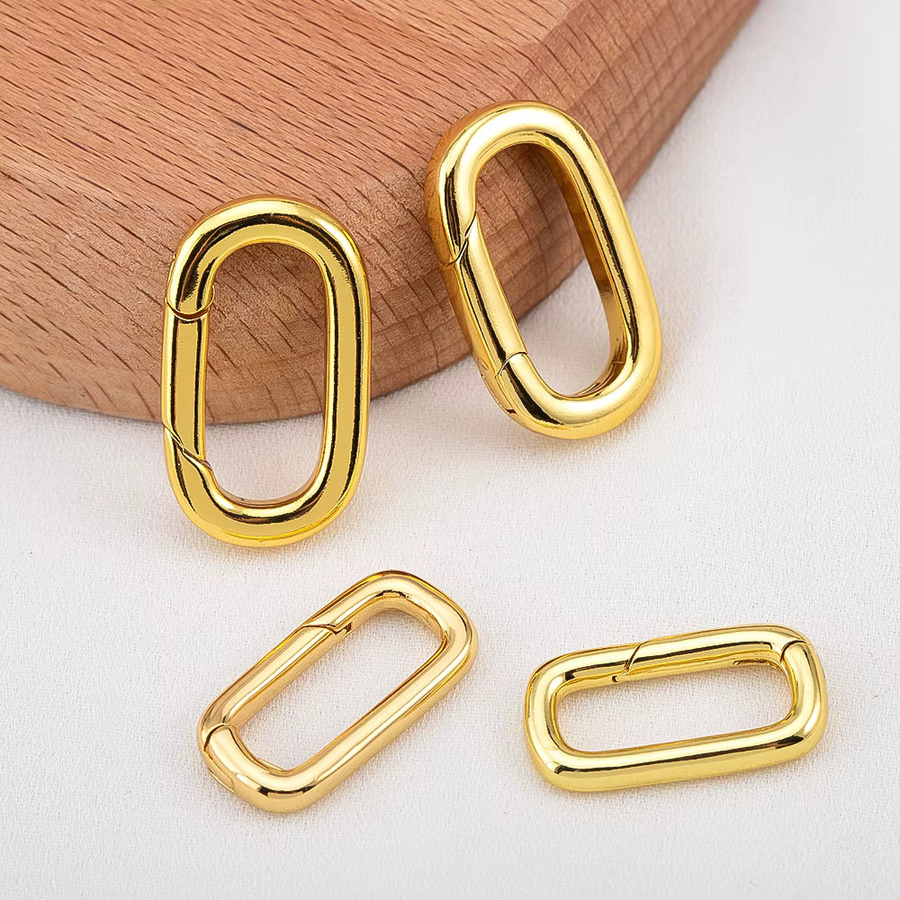 MINGXUAN Karabiner-Halskettenverschlüsse, 18K vergoldet, Messing, 2 Stück - Bild 2