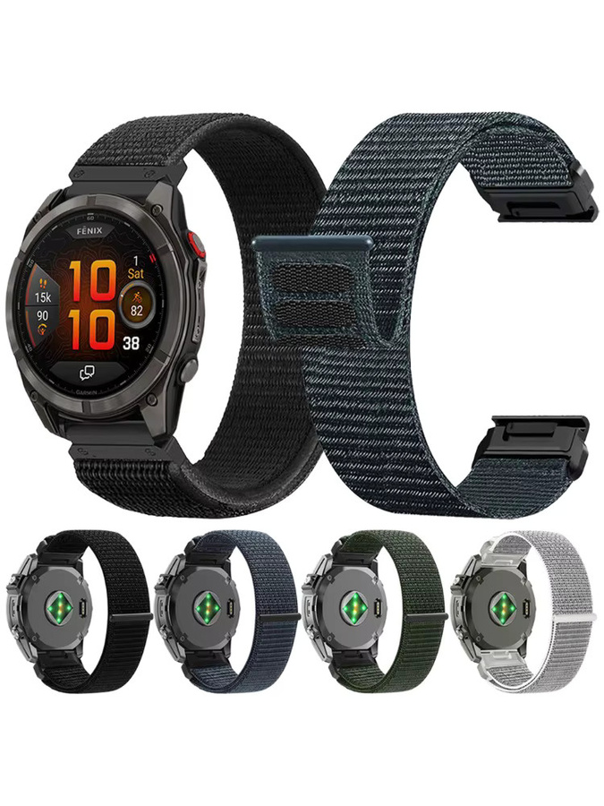 Uhrenarmband Nylon, Schwarz, Unisex, 26mm, 22mm - Bild 7
