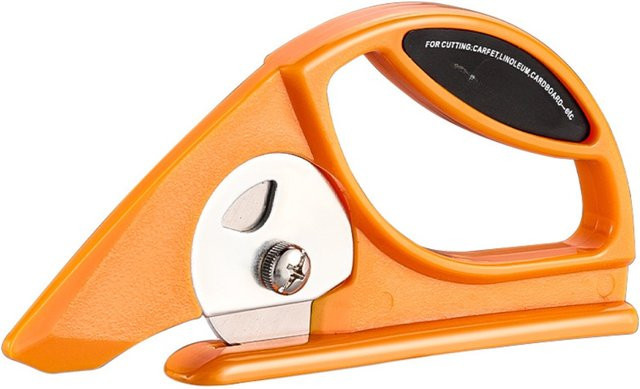 VIBRATITE Rollenschneider 45 mm in Orange mit ergonomischem Griff für Teppich, Leder, Tapeten und Pappe - Bild 1