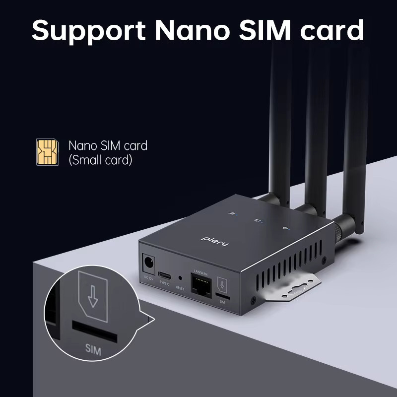 PLERY CAT4 4G LTE WiFi6 WLAN-Router mit SIM-Modem, 300Mbps, Schwarz - Bild 3