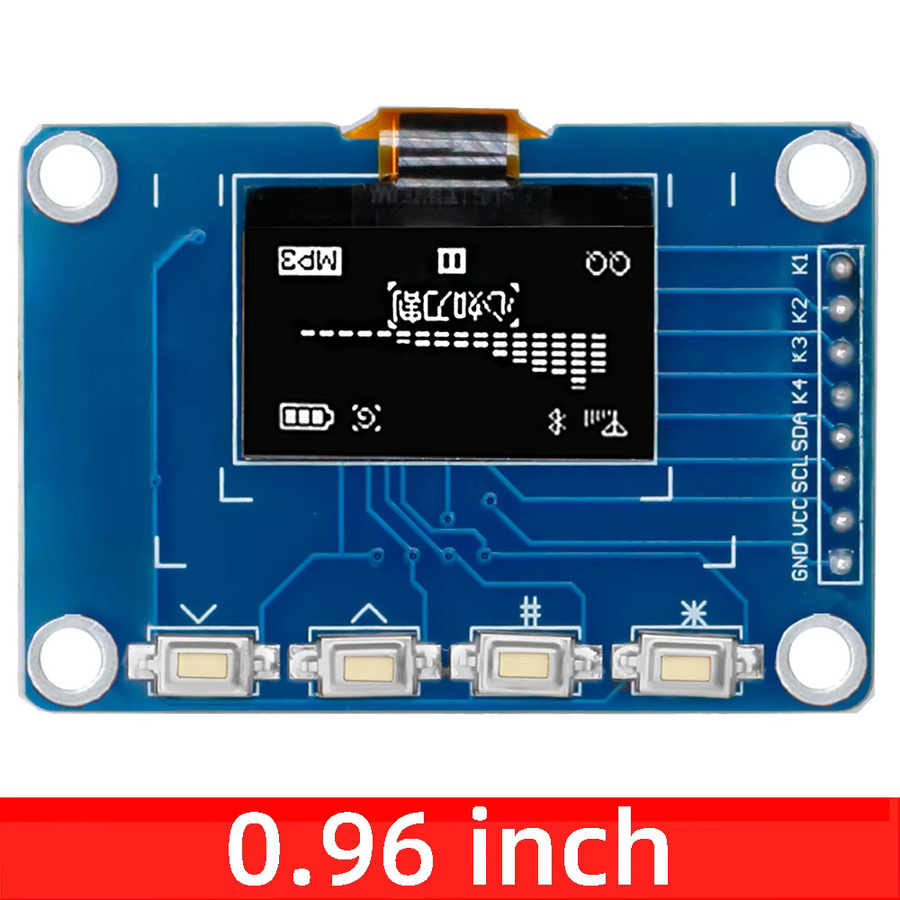 EGBO OLED-Anzeigemodul mit I2C-Schnittstelle in Weiß und Blau, 128 x 64 Auflösung, SSD1315/SH1106-Treiber und 4 x 4 Tastatur, 0,96 Zoll oder 1,3 Zoll - Bild 5
