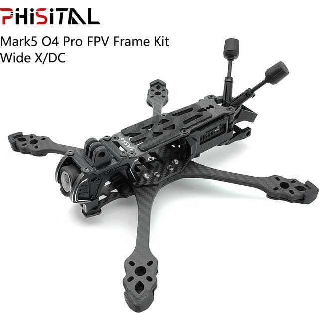 PhiSital Mark5 O4 Pro FPV Rahmenkit X/DC Version 5 Zoll Carbonfaser Quadcopter Renndrohne in Schwarz - Bild 1