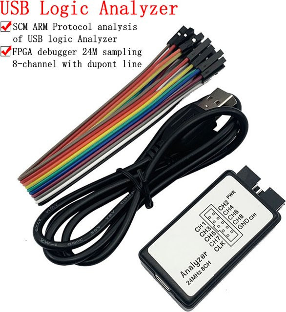 Si Tai&SH USB-Logikanalysator mit 24 MHz und 8 Kanälen in Schwarz für ARM und FPGA Debugging - Bild 1
