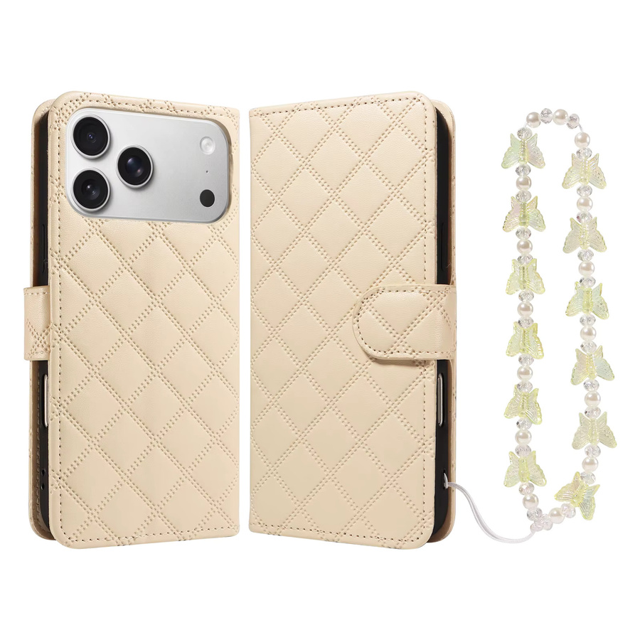 Stoßfeste Leder-Handyhülle mit Handschlaufe für iPhone (Modelle 11 bis 17 Pro Max Plus Mini) in Beige von EAACAA - Bild 2