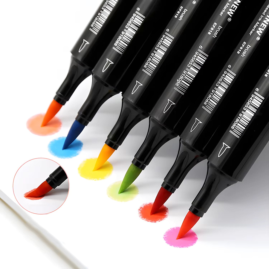 TOUCHNEW Alkoholmarker Set mit Doppelspitze in Multicolour für Künstler und Erwachsene mit Pinsel- und Meißelspitze - Bild 3