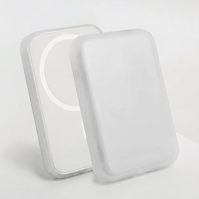 Transparente weiße TPU-Ladehülle für die Apple MagSafe Powerbank - Bild 1