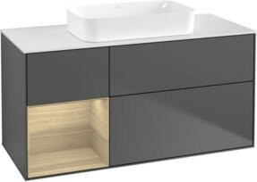 V&B Waschtischunterschrank Finion mit Wandbeleuchtung, Anthrazit matt, B/T: 120 x 60 cm - Bild 1