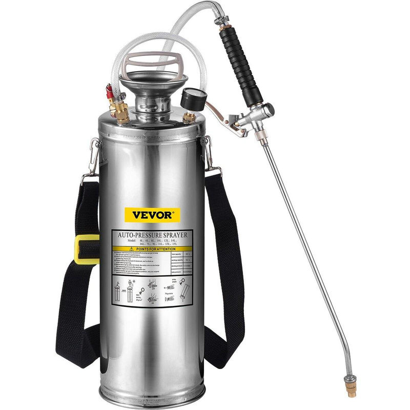 Buying Solutions MB Drucksprühgerät aus Edelstahl in Silber mit 10 l Volumen, verstellbare Düse und verstellbarer Schultergurt - Bild 9