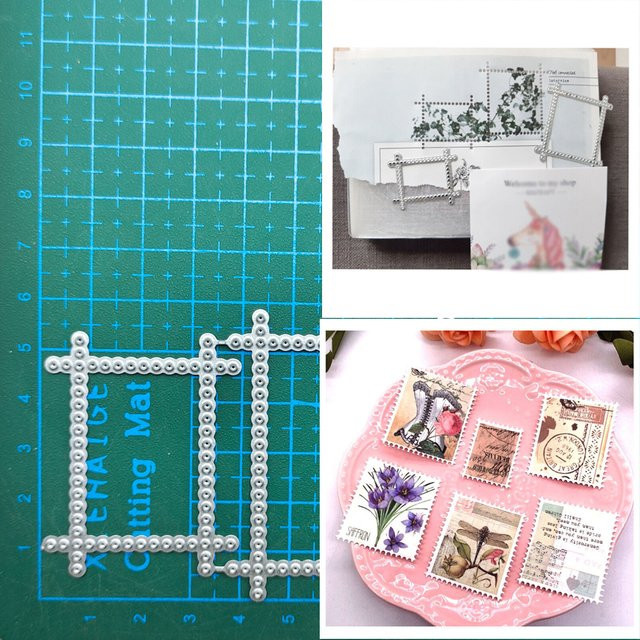 Metall Schneideschablone Rechteck Rahmen für Scrapbooking und DIY Bastelarbeiten in Silber - Bild 1