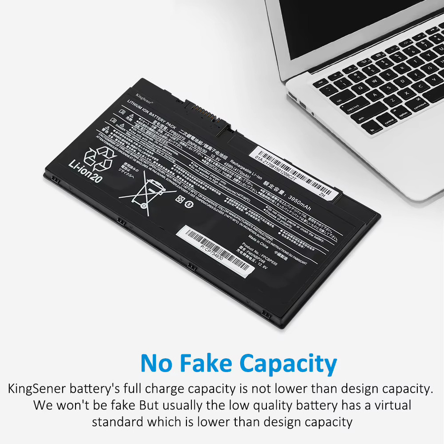Fujitsu Laptop-Akku Schwarz, 10,8 V, 45 Wh, kompatibel mit LifeBook U727 P728 U728 U729 P727 P728 AH77/S/M AH556, Ersatzakku FPB0337S FPCBP530 FMVNBP246 - Bild 2