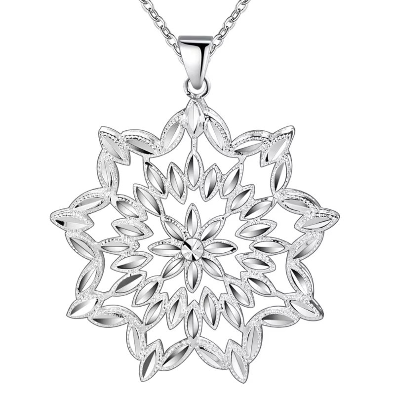 BJXMOSO Halskette mit Anhänger, 925 Silber, Blume, Damen - Bild 3