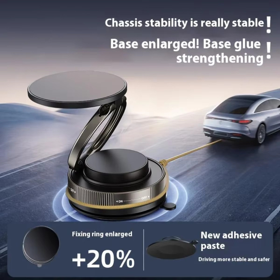 XMSJ Magnetische Vakuum-Handyhalterung für das Auto mit MagSafe-Unterstützung und 360 Grad Drehbarkeit, Schwarz - Bild 4