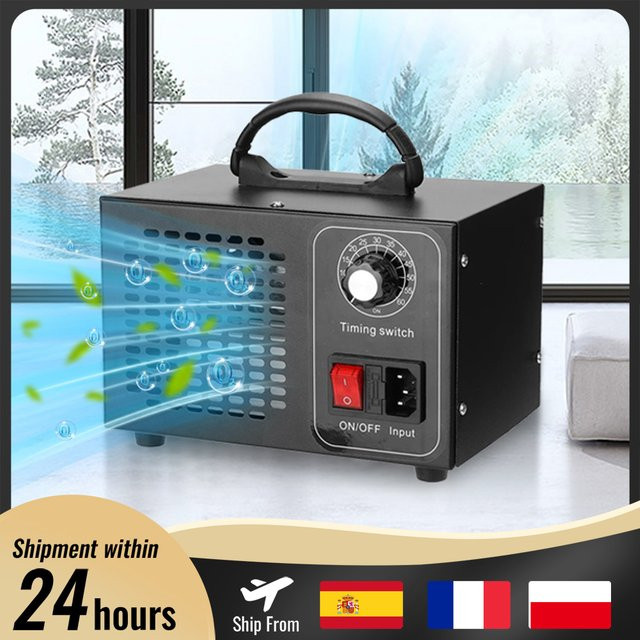 HGTUGO Ozongenerator Luftreiniger zur Desinfektion und Sterilisation in Schwarz aus Metall mit 60000 mg Ozonleistung - Bild 1