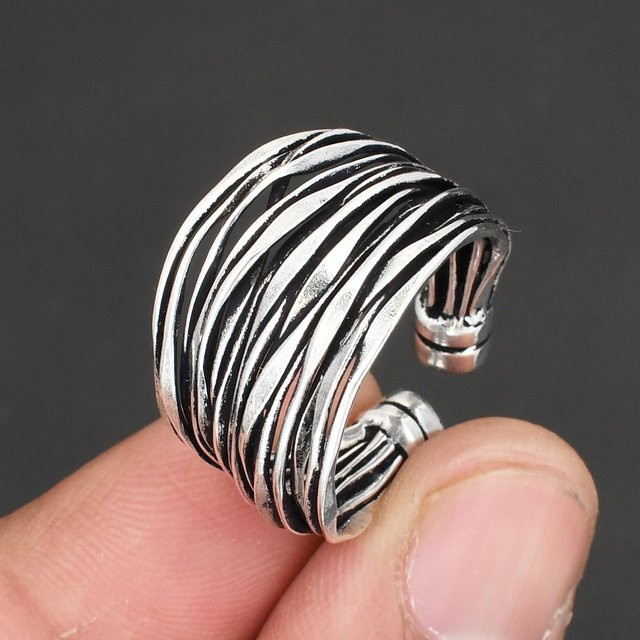 Bandring 925 Sterlingsilber, verstellbar, Damen und Herren - Bild 1