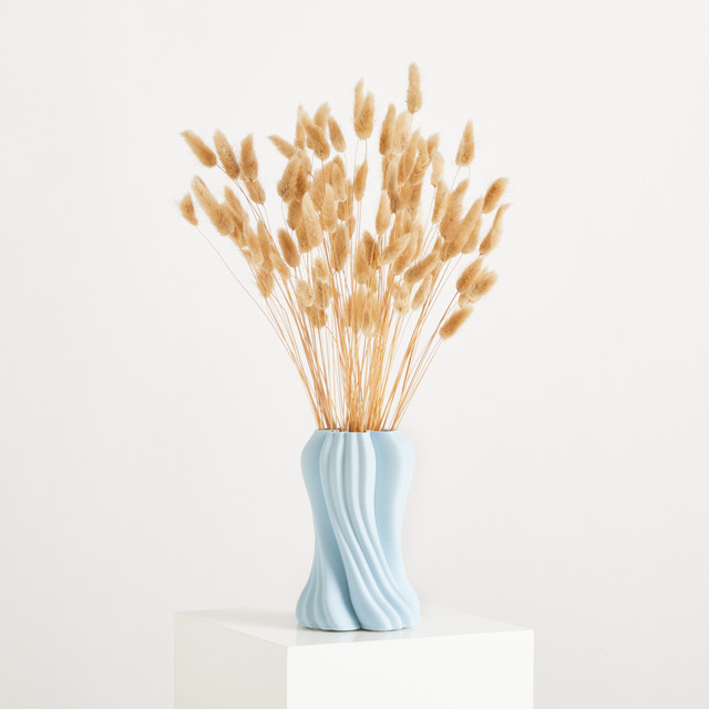 Moderne Keramikvase im 3D-Druck-Design von BLUME2000, Blau, Höhe: 18,0 cm - Bild 1