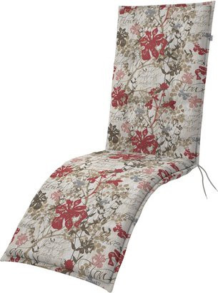 DOPPLER Gartenmöbelauflage Living rot mit floralem Muster, B/L: 48 x 170 cm - Bild 1