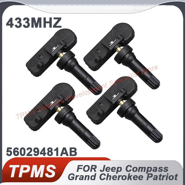 4er-Set GANGLE TPMS Reifendrucksensor 433MHz für Jeep Compass, Grand Cherokee und Patriot, Farbe: Schwarz - Bild 1