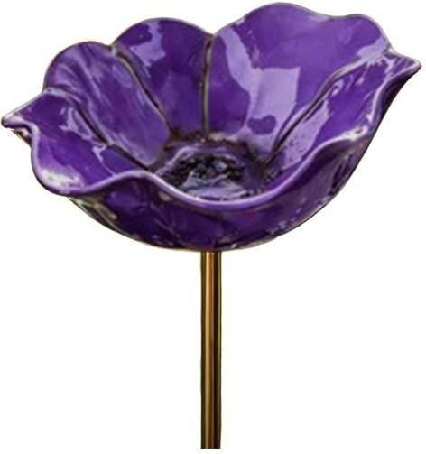 Arabella Metall Gartenstecker Blume als Bestäuberfreundliche Bienen Tränke und Vogelbad in Violett - Bild 1
