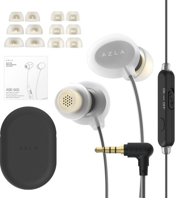 AZLA Black Kaida In-Ear Kopfhörer mit SednaEarfit MAX Silikon-Ohrstöpseln und TPE-Kabel mit Mikrofon in Schwarz - Bild 1