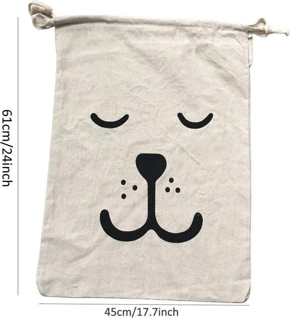 Love Home Garden Wäschebeutel aus Baumwolle und Leinen in Beige mit Kordelzug als Aufbewahrungsbeutel und Organizer-Tasche - Bild 1
