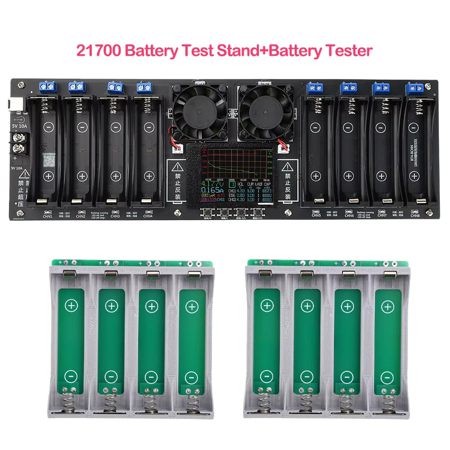 Voktta 4/8-Kanal Batteriekapazitätstester für 18650/21700 Akkus mit Farbbildschirm und automatischem Lade- und Entlademodul in Schwarz - Bild 2