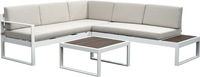 BELLAVISTA Home & Garden Lounge Lima 3-teilige Ecklounge aus Aluminium in Weiß/Grau mit Polstern - Bild 1
