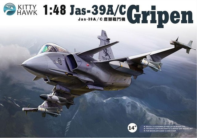 Kitty Hawk Jas-39A/C Gripen, Fahrzeug, 1:48, Grau, ab 14 Jahre - Bild 1