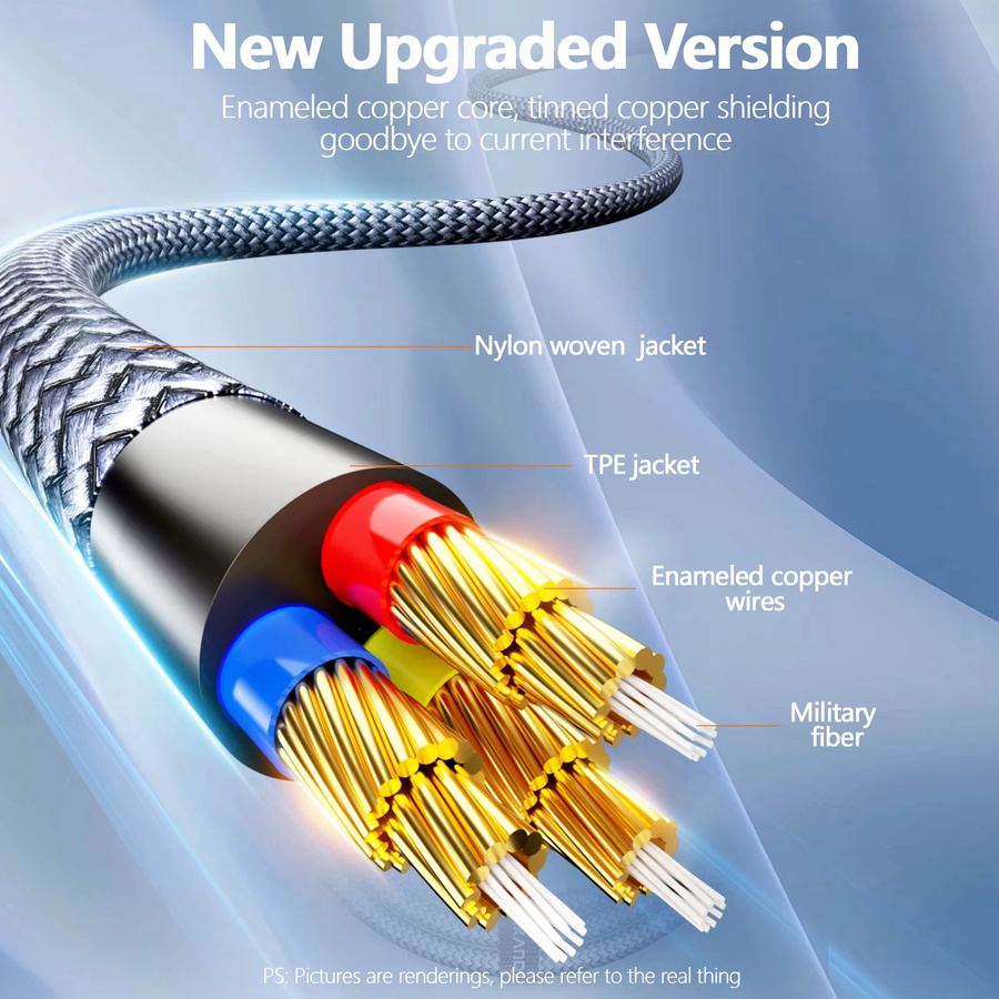 SUNKANDI RCA-zu-RCA-Audiokabel Stereo-Audiokabel in Grau für Heimkino, HDTV, Verstärker und Lautsprecher - Bild 2