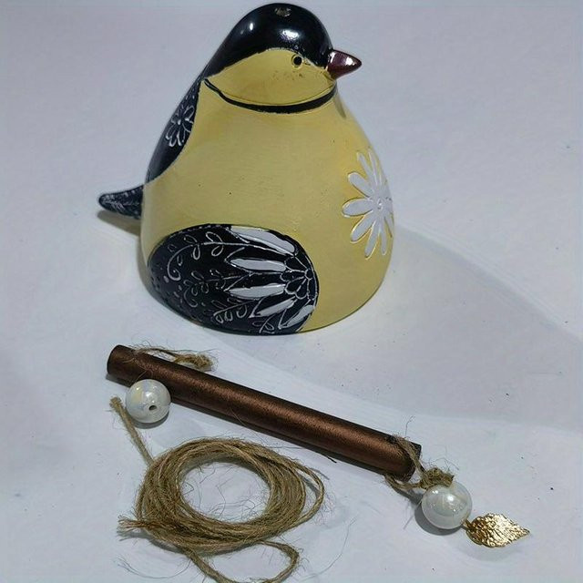 SZ-Damai Vogel-Windspiel aus Kunstharz in Gelb zur Dekoration von Garten und Haus - Bild 1