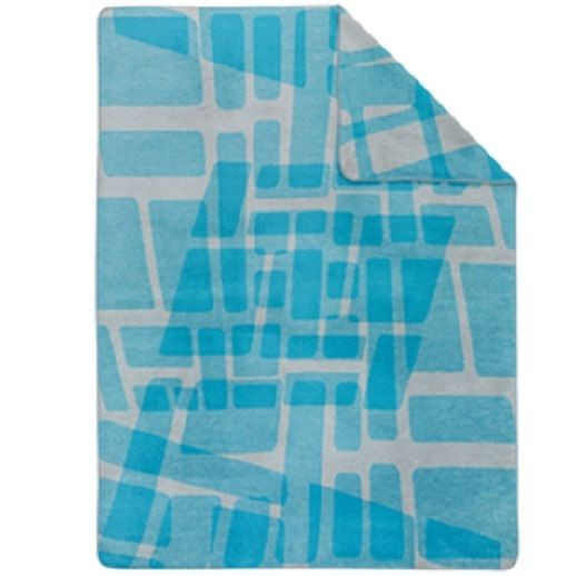 Ibena Sorrento Heimdecke Schlafdecke in Blau mit abstraktem geometrischem Jacquard-Muster, B/B: 150 x 200 cm - Bild 1
