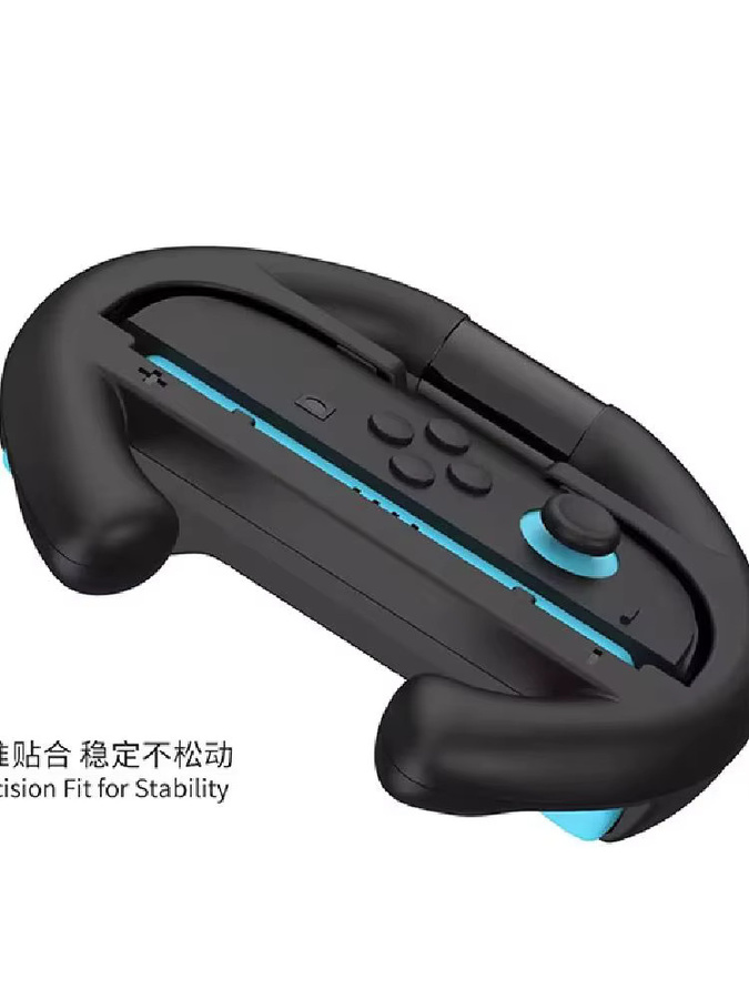 Joycon Controller Grip Rennlenkrad-Griffe für Nintendo Switch OLED in Schwarz, 2 Stück - Bild 3