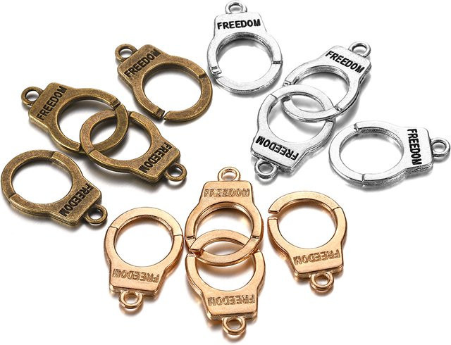 Charms Handschellen Haken, Armband Verschlüsse, 14,7x23mm, Unisex - Bild 1