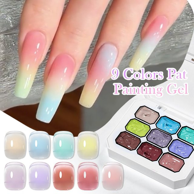 MEET ACROSS Nagel Gel Palette, 9 Farben, Glänzend - Bild 1