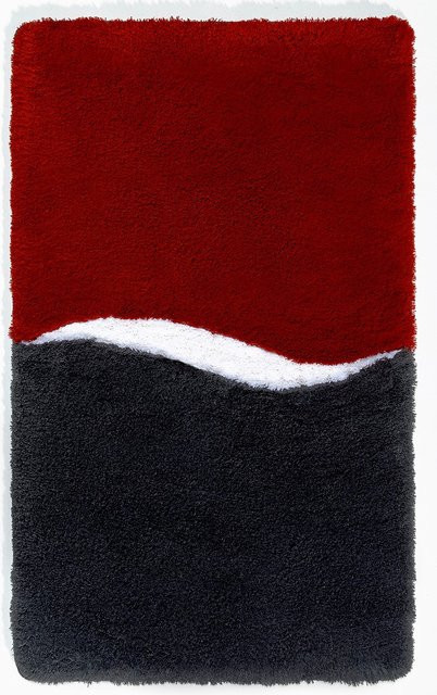 Badematte SALENTO in Rot mit grafischem Design, rechteckig, B/T: 60 x 50 cm - Bild 1