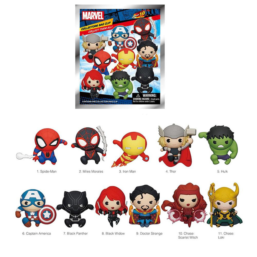 Marvel Avengers 3D Figur Blind Box Schlüsselanhänger Spider-Man Iron Man Zubehör 1-teiliges Set - Bild 3