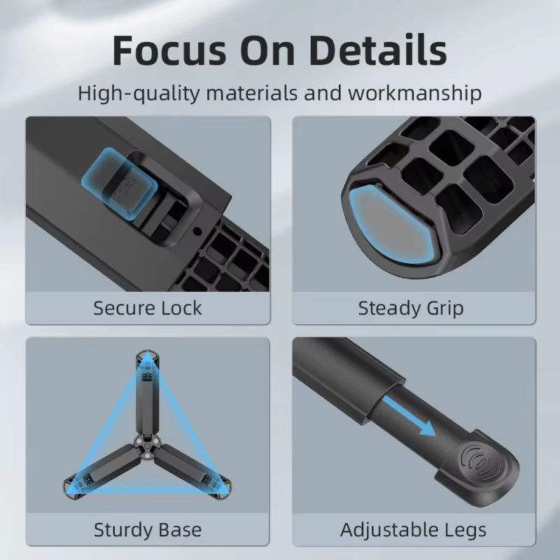 DIXSG Mini-Stativbasis Universeller Halterungsadapter mit 1/4 Zoll Schraube für GoPro, DJI Pocket und Insta360 in Schwarz - Bild 4