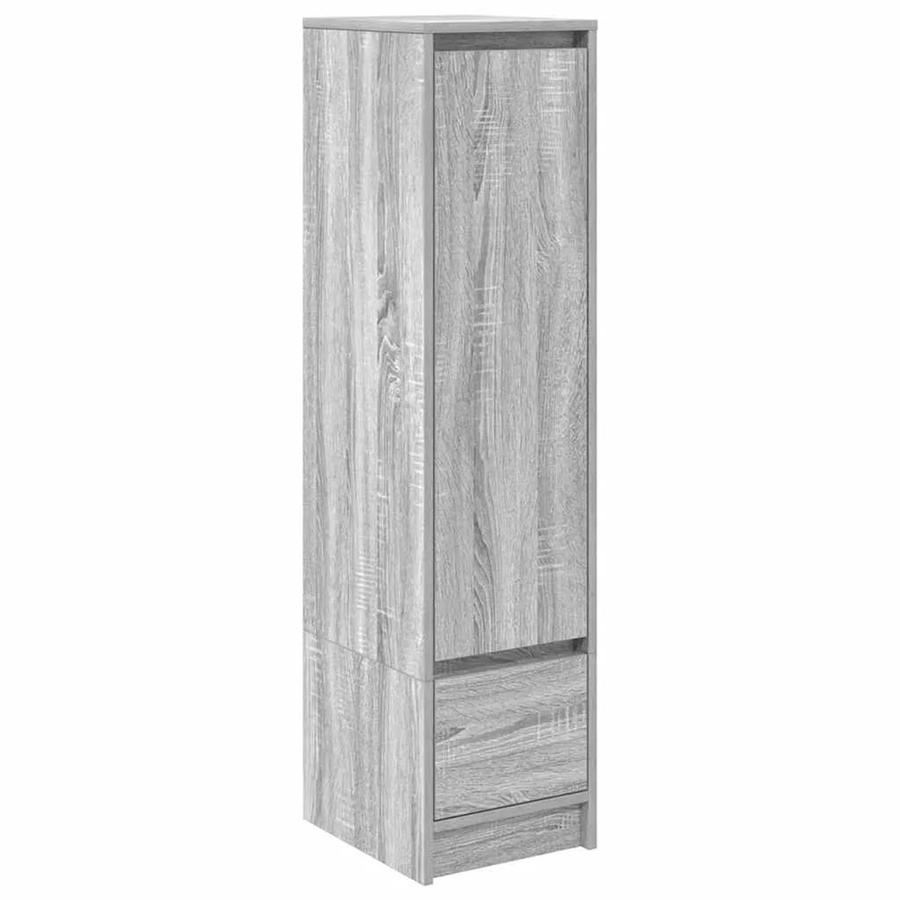 vidaXL Highboard Grau Sonoma aus Holzwerkstoff mit Türen und Schubladen B/T/H: 29,5 x 34 x 119,5 cm - Bild 2