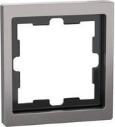 Merten System Design Rahmen Abdeckung 1-fach in Nickel, MEG4010-6550, Metallisch Schwarz/Silber - Bild 1