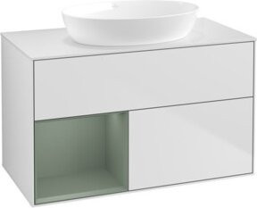 V&B Waschtischunterschrank Finion 100 Wandbeleuchtung in Weiß lackiert B/T/H: 100 x 50,1 x 50,1 cm - Bild 1