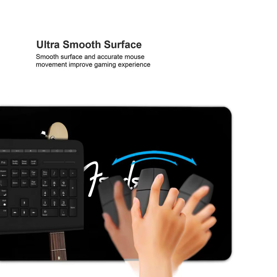 HYBXAXC XXL Mousepad Fender Gitarre Design in Schwarz für Gamer und Büro - Bild 3