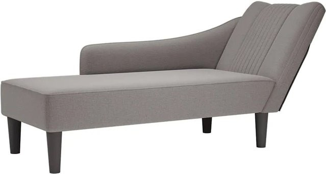vidaXL Chaiselongue mit rechter Armlehne in Taupe, modernes Polstermöbel aus Stoff für Wohnzimmer oder Schlafzimmer, B/T/H: 140 x 56 x 66 cm - Bild 1