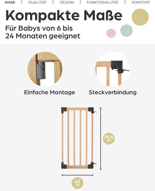 Geuther Konfigurationsgitter Yoko Holz Verlängerung für Treppen, Türen oder Kamine - Bild 1
