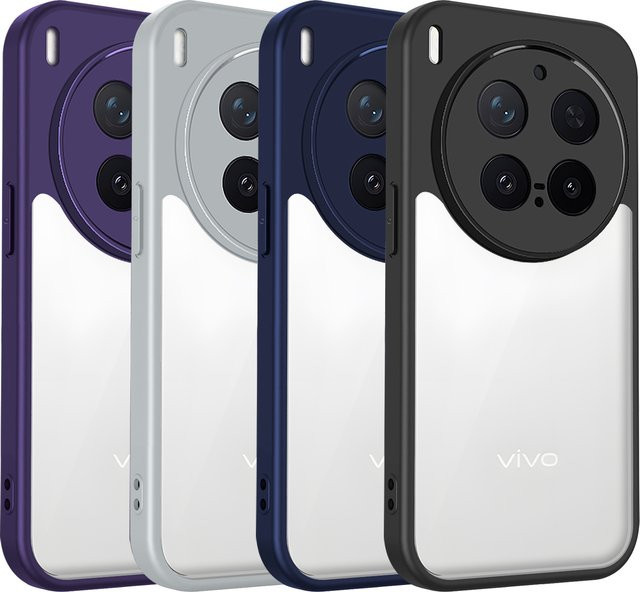 Silikon Handyhülle mit Air Cushion Funktion für Vivo X300 und Vivo X300 Pro, transparente matte Hartschale mit Bumper-Schutz - Bild 1