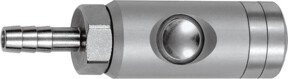 Riegler Druckknopf-Sicherheitskupplung NW 5,5 aus Aluminium in Silber mit drehbarer Tülle LW 13 - Bild 1