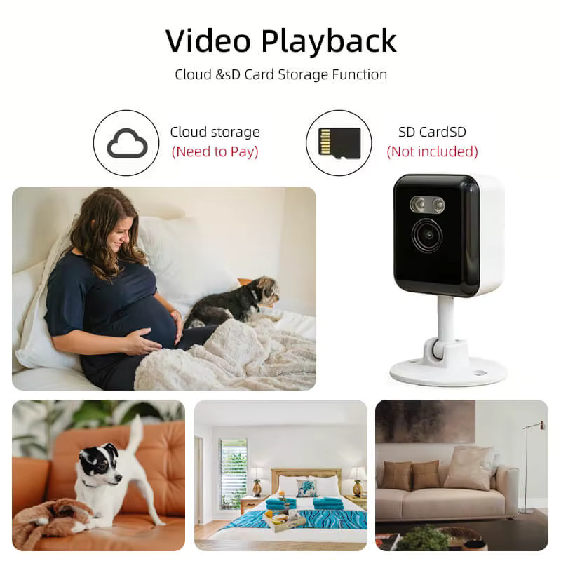 FUNOVATION WLAN-Innensicherheitskamera in Weiß mit 1080P Auflösung, Nachtsicht, Zwei-Wege-Kommunikation und KI-Bewegungserkennung für Personen und Haustiere sowie App-Steuerung - Bild 6