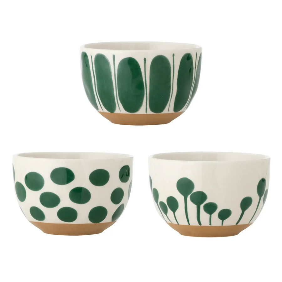 Bloomingville Schalenset Keramik Linora in Grün - 3er Set - Bild 1