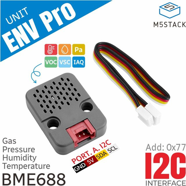 M5Stack ENV Pro Einheit mit Temperatur-, Feuchtigkeits-, Druck- und Gassensor BME688 in Grau - Bild 1
