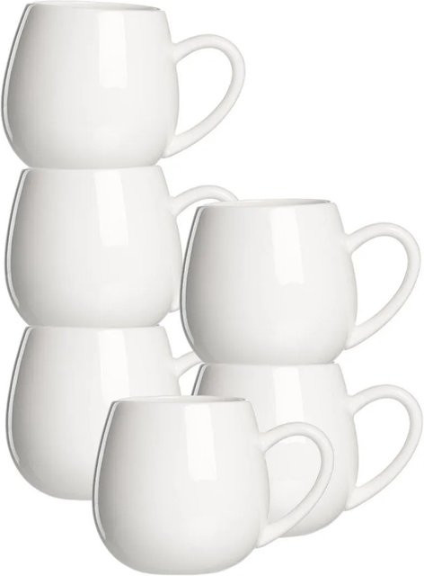 Ritzenhoff & Breker Bari Kaffeebecher aus Keramik, Weiß, 6er Set, 450 ml - Bild 1